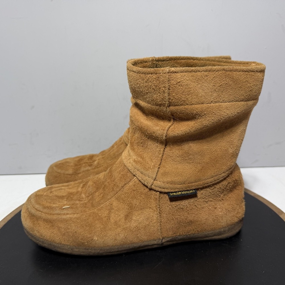 Steger Mukluks Boots Womens Size 9 Brown Suede Winter Snow Pull On Made USA - Picture 4 of 10